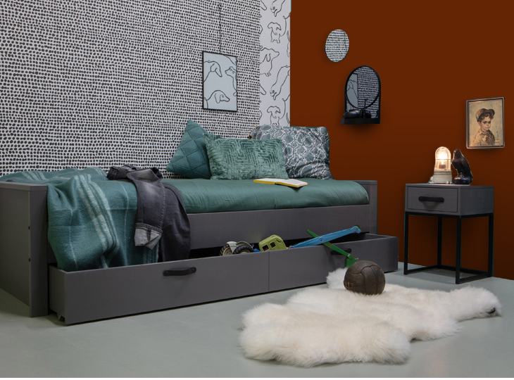 Woood Morris Bed Roestbruin