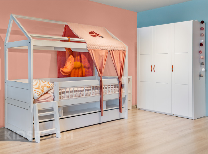 LT Kajuit Huisbed 3Deurskast_OudRoze