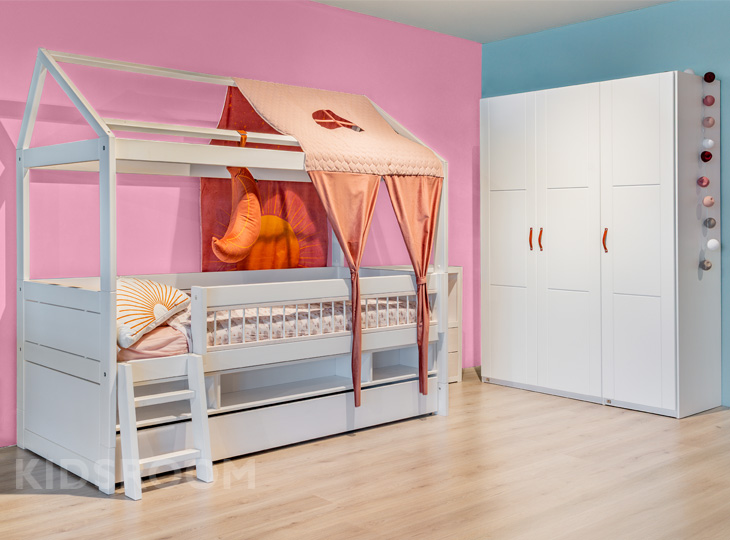 LT Kajuit Huisbed 3Deurskast_Roze