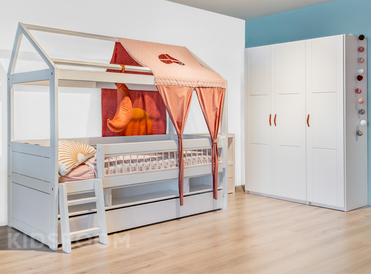 LT Kajuit Huisbed 3Deurskast_Wit