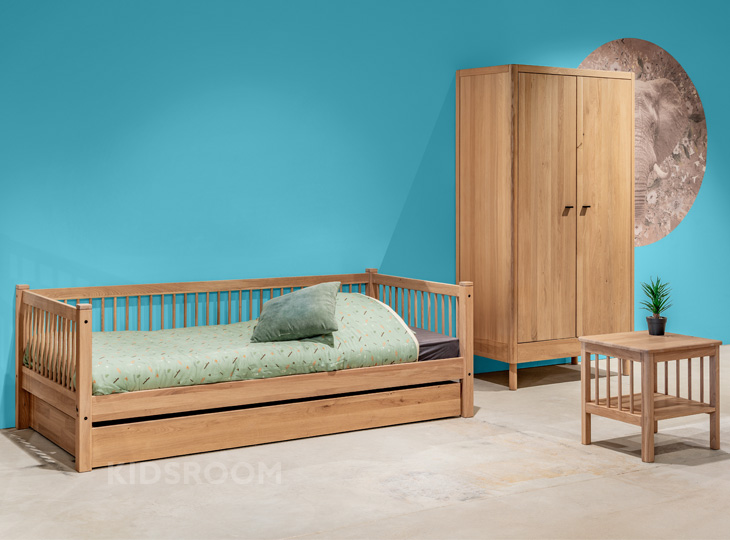 Vipack Forrest Eiken Kinderkamer Met Nachtkastje | Blauw