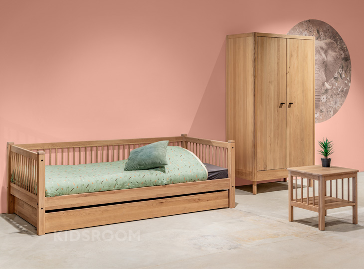 Vipack Forrest Eiken Kinderkamer Met Nachtkastje | OudRoze