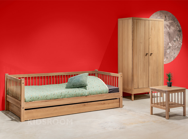 Vipack Forrest Eiken Kinderkamer Met Nachtkastje | Rood