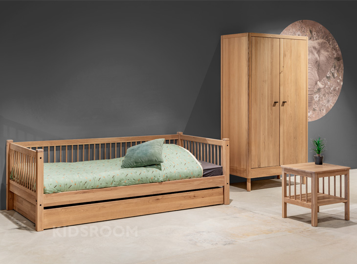 Vipack Forrest Eiken Kinderkamer Met Nachtkastje | Zwart